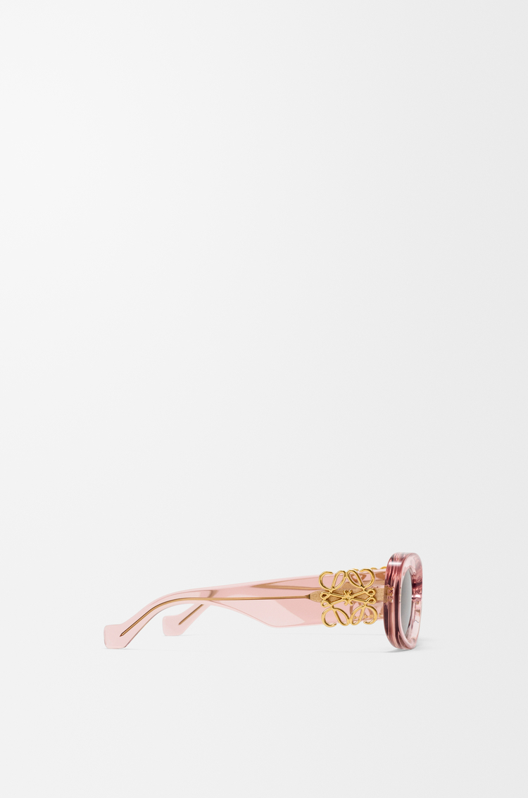 LOEWE Beveled Oval Maxi Anagram sunglasses Transparent Antique Rose