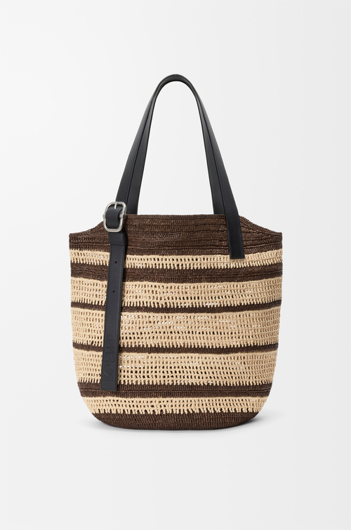 LOEWE Loop basket in raffia Chocolate/Natural