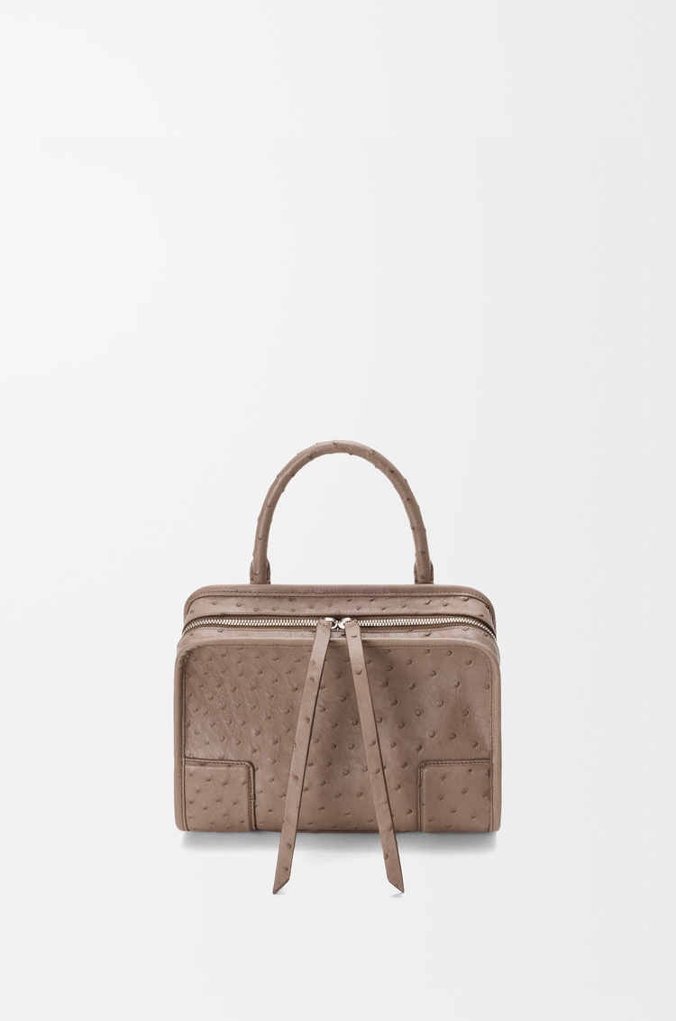 LOEWE Small Amazona 180 bag in ostrich Dark Taupe
