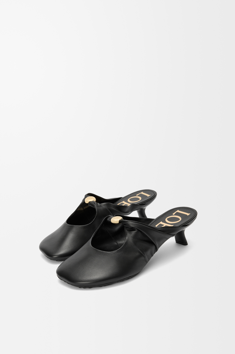 LOEWE Mule Pebble Soft en piel napa de cordero Negro