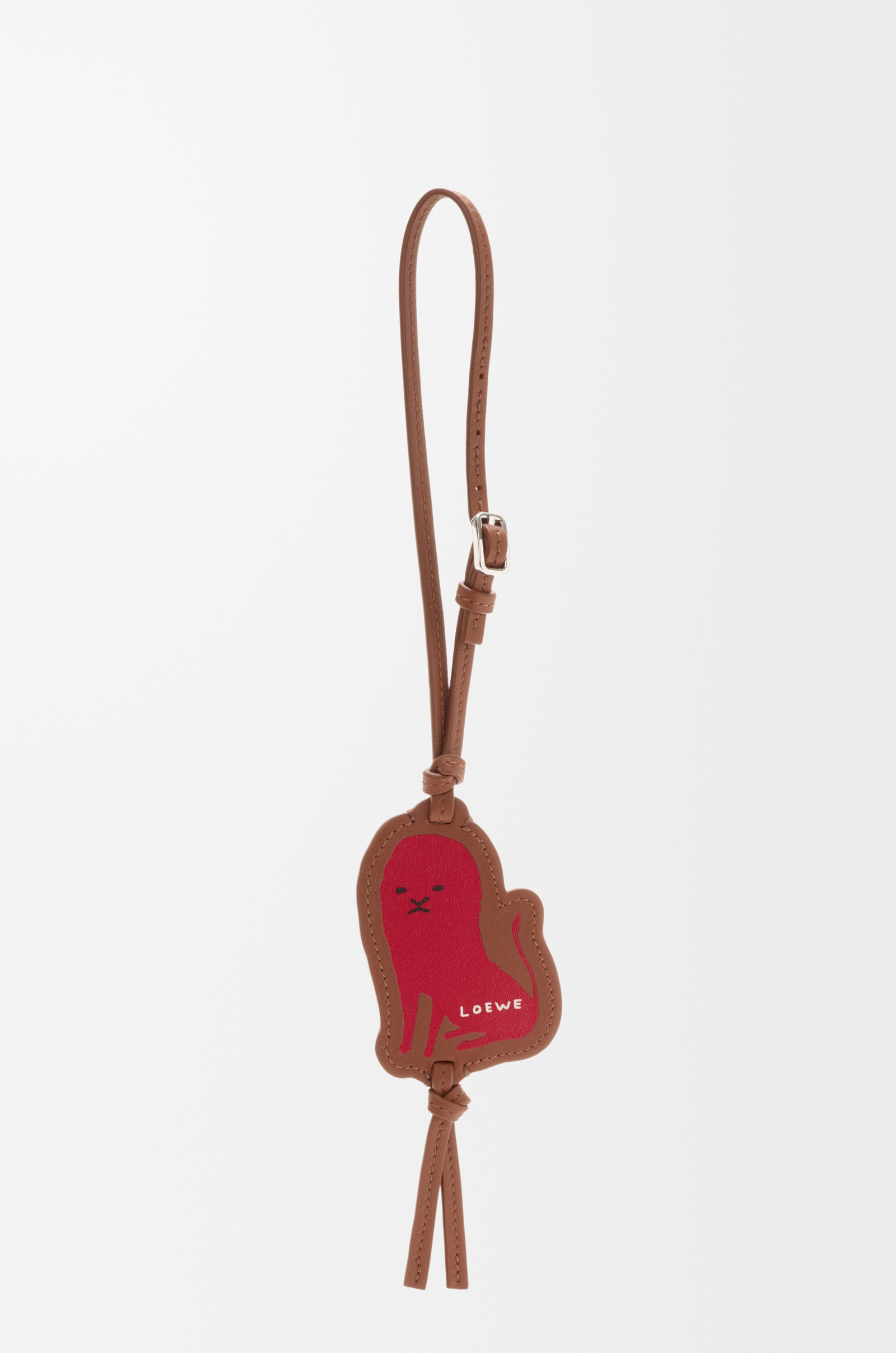 LOEWE Lion tag charm Pecan/Red