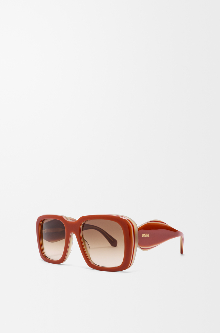 LOEWE Sierra Square 太陽眼鏡 鏽紅色