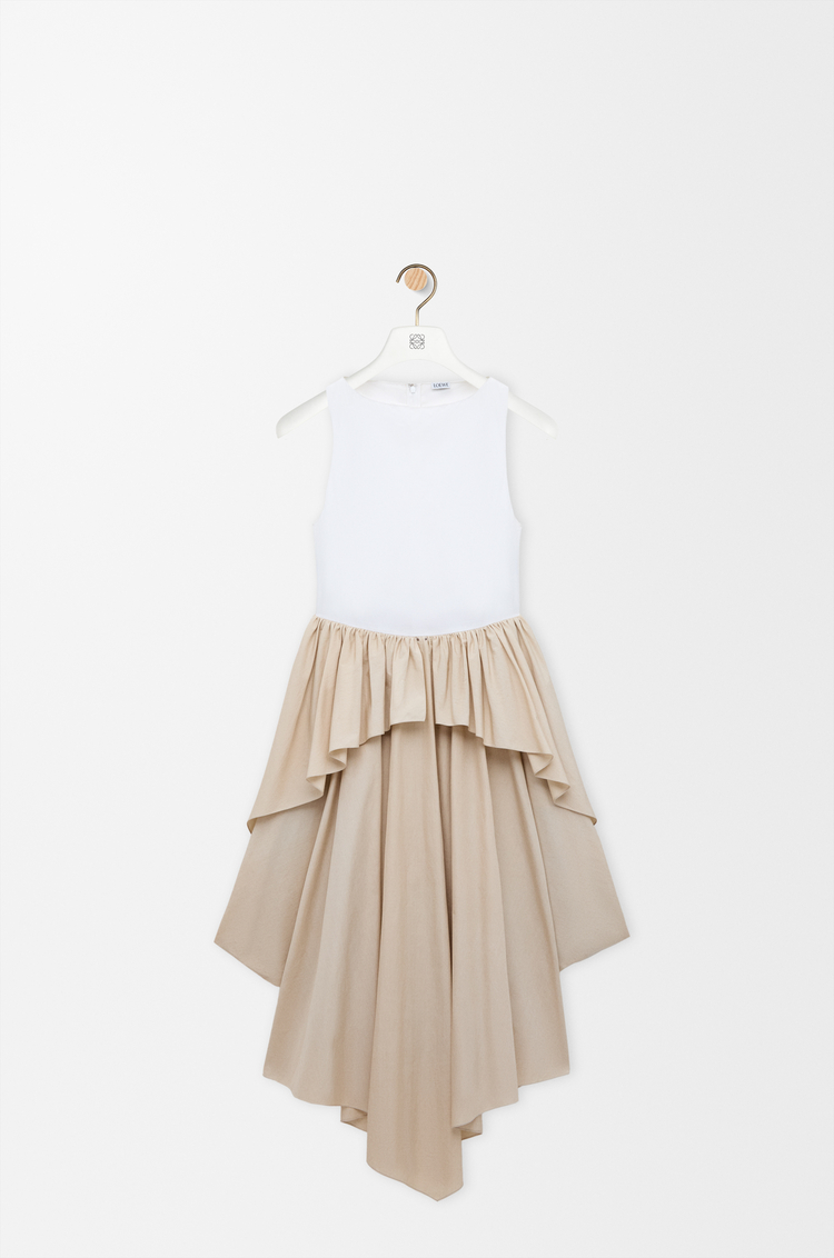 LOEWE Robe en coton Blanc/Beige