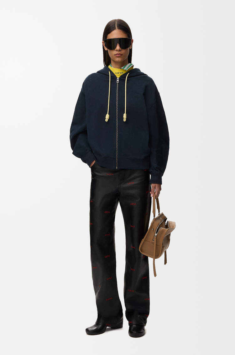 LOEWE Sudadera con capucha Flamenco en algodón Azul Marino