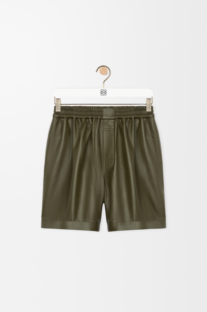LOEWE Shorts in nappa lambskin Khaki Green