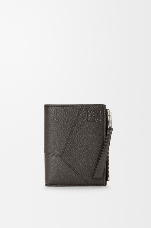 LOEWE Portafoglio compatto e sottile Puzzle in pelle di vitello granata Grigio Scuro