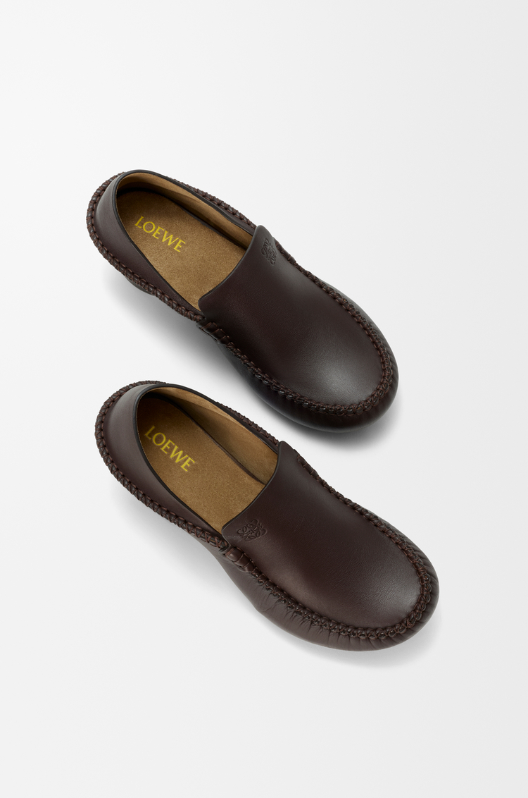 LOEWE Oval loafer in soft calfskin Dark Brown