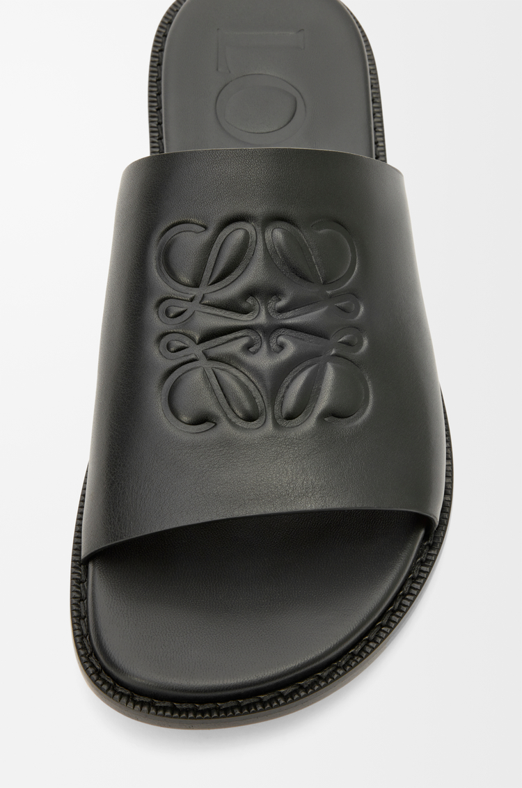 LOEWE Sandalia Flex Anagram en piel de ternera suave Negro