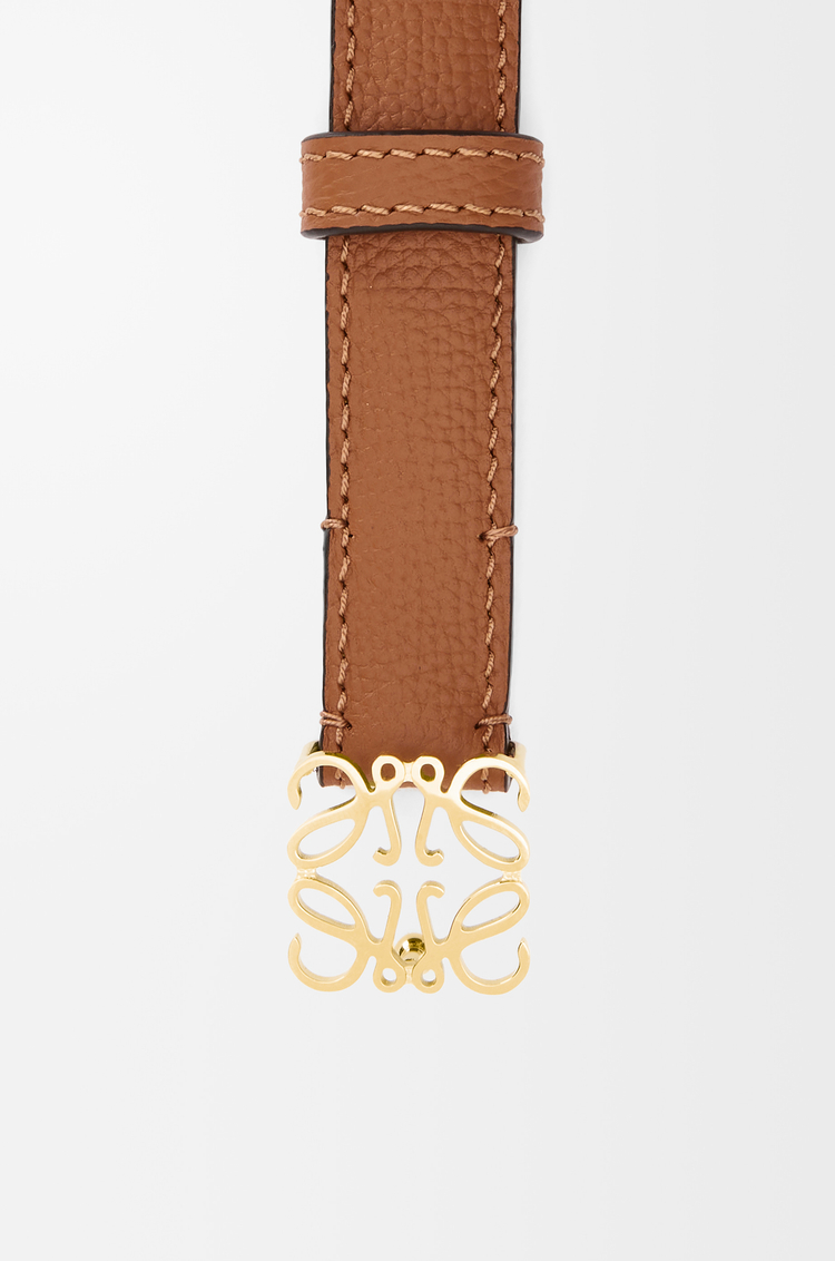 LOEWE Ceinture Anagram en cuir de veau grainé Tan/Doré