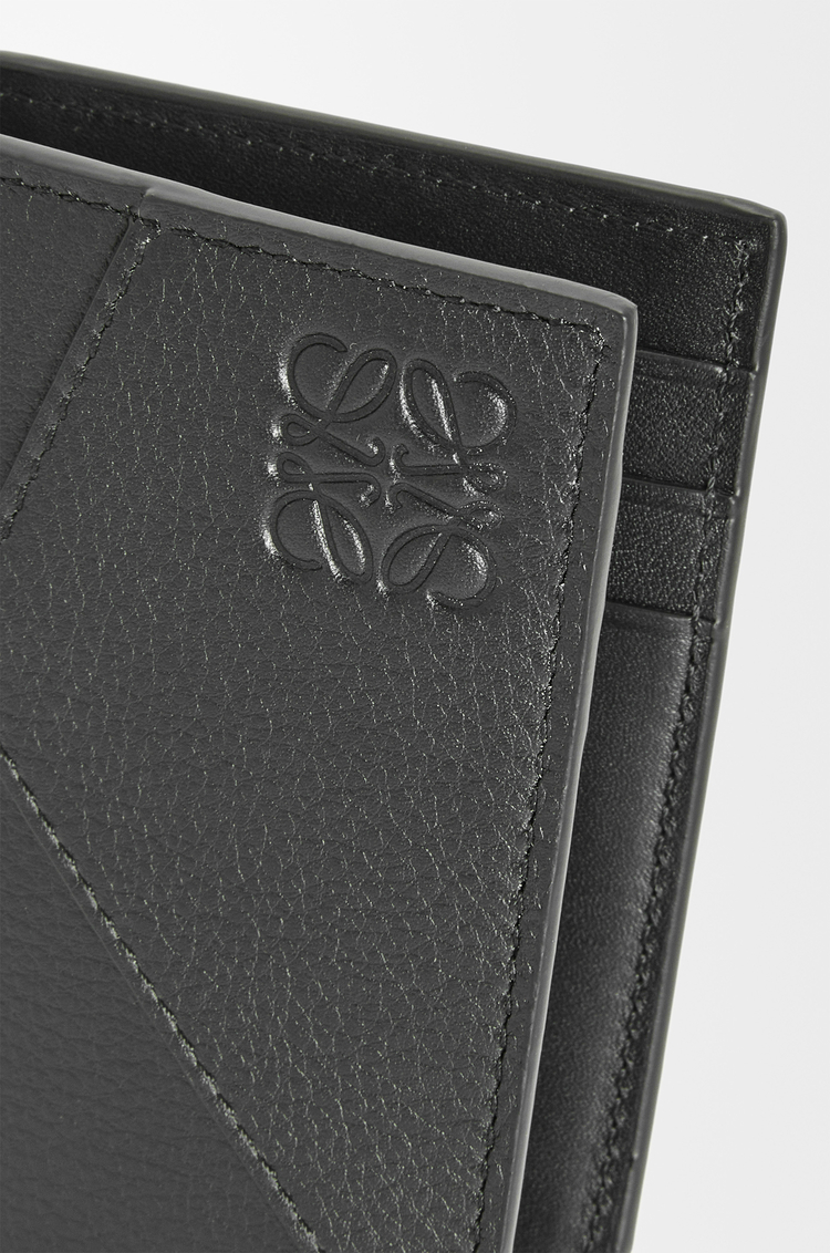 LOEWE Tarjetero con dos pliegues Puzzle en piel de ternera clásica Negro