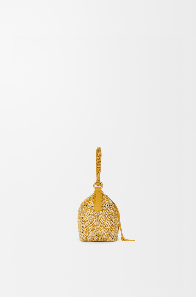 LOEWE Mini sac Cala en raphia chiné Moutarde
