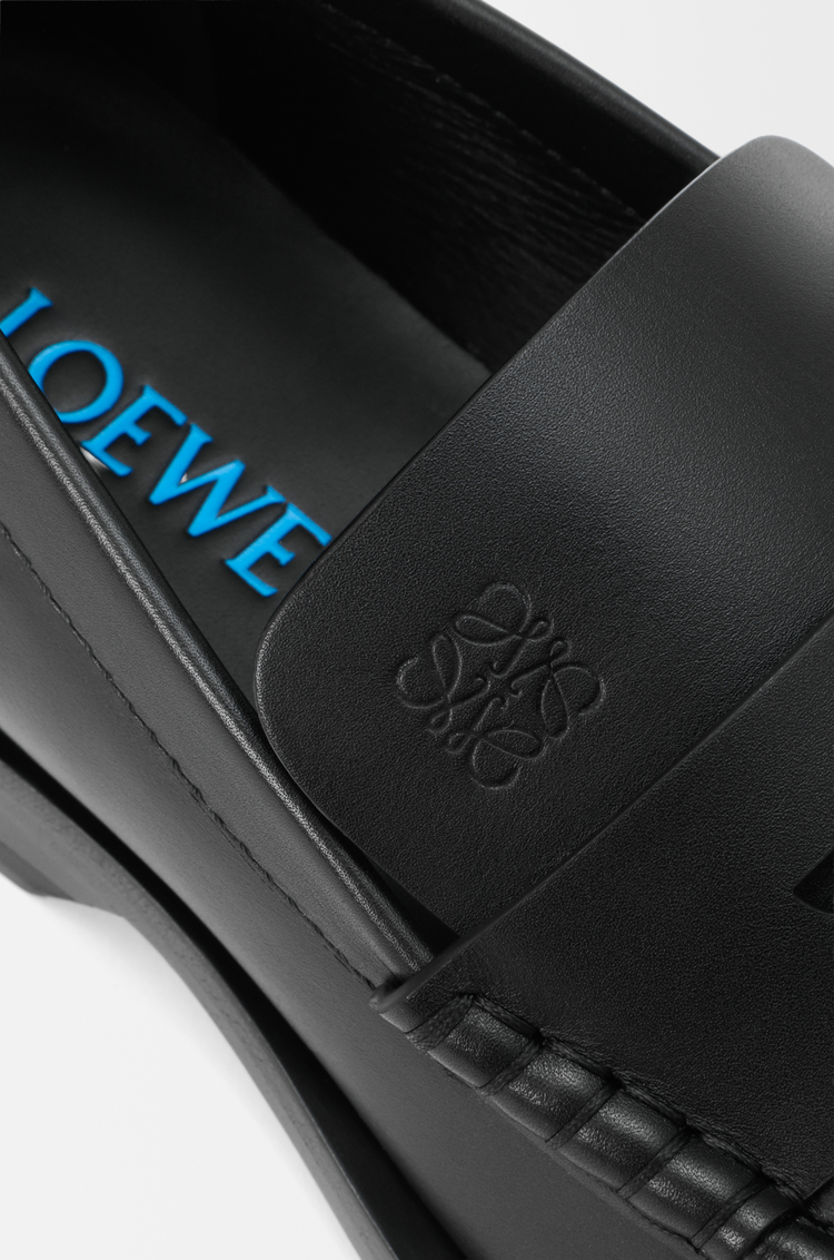 LOEWE Bobine loafer in shiny calfskin Black