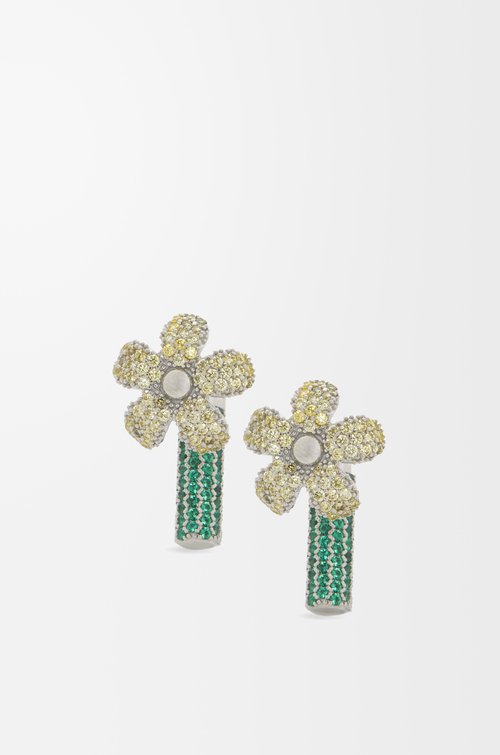 LOEWE Orecchini Flor in argento sterling e cristalli Argento/Giallo