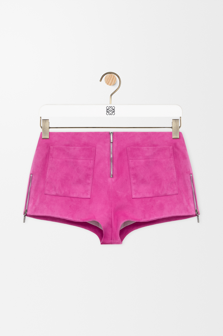 LOEWE Shorts aus Ziegenveloursleder. Rosa
