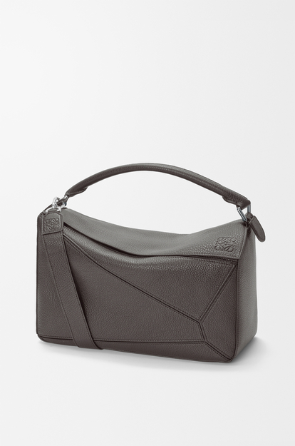 LOEWE Large Puzzle bag in supple grained calfskin Dark Grey