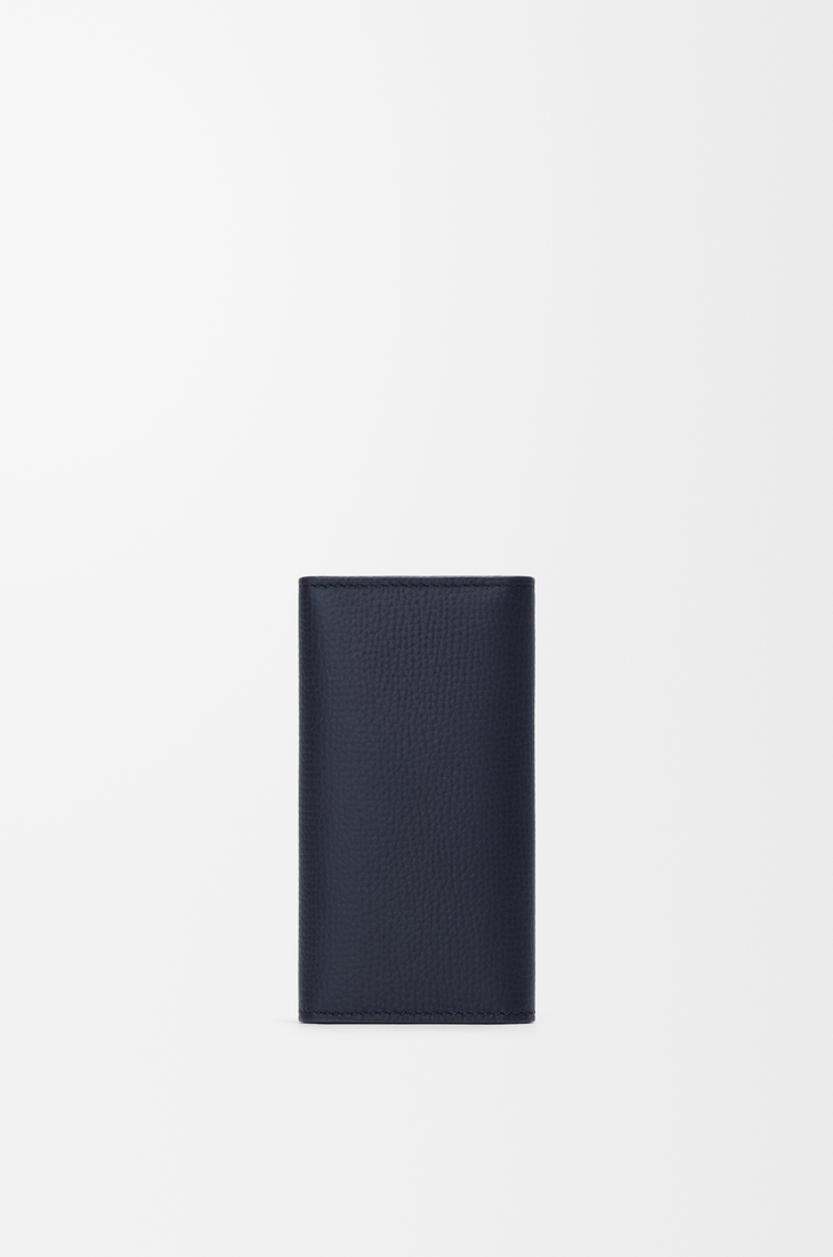 LOEWE Anagram key case in pebble grained calfskin Deep Navy