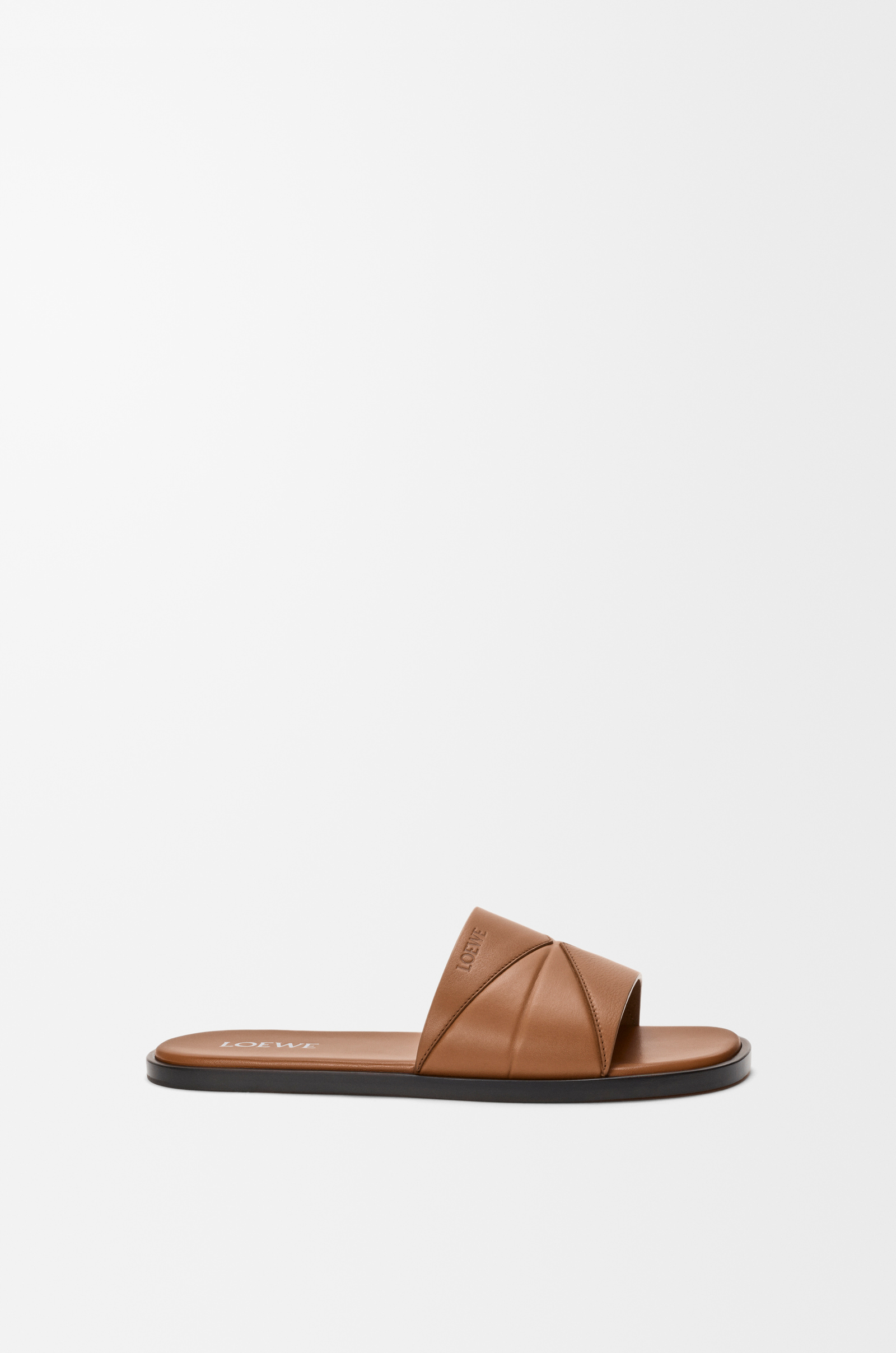 LOEWE Origami slide in soft calfskin Mocha