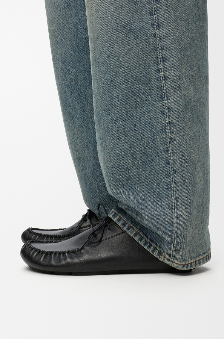 LOEWE Rambla boat shoe in soft calfskin Black