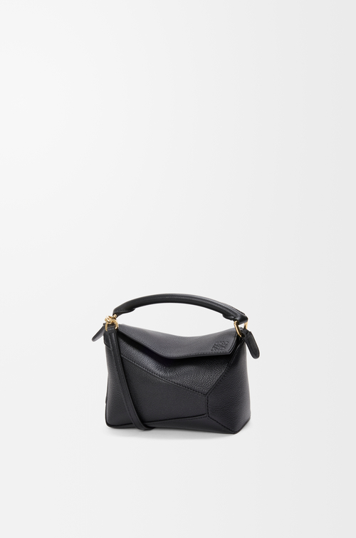 LOEWE Minibolso Puzzle Edge en suave piel de ternera graneada Negro