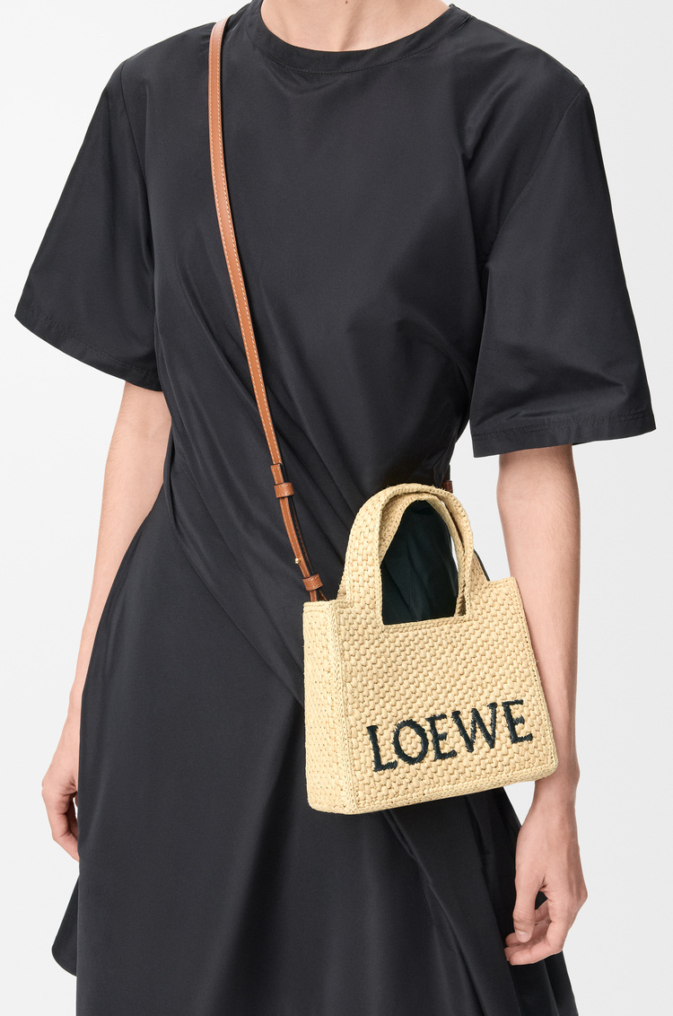 LOEWE Borsa tote LOEWE Font mini in rafia Naturale