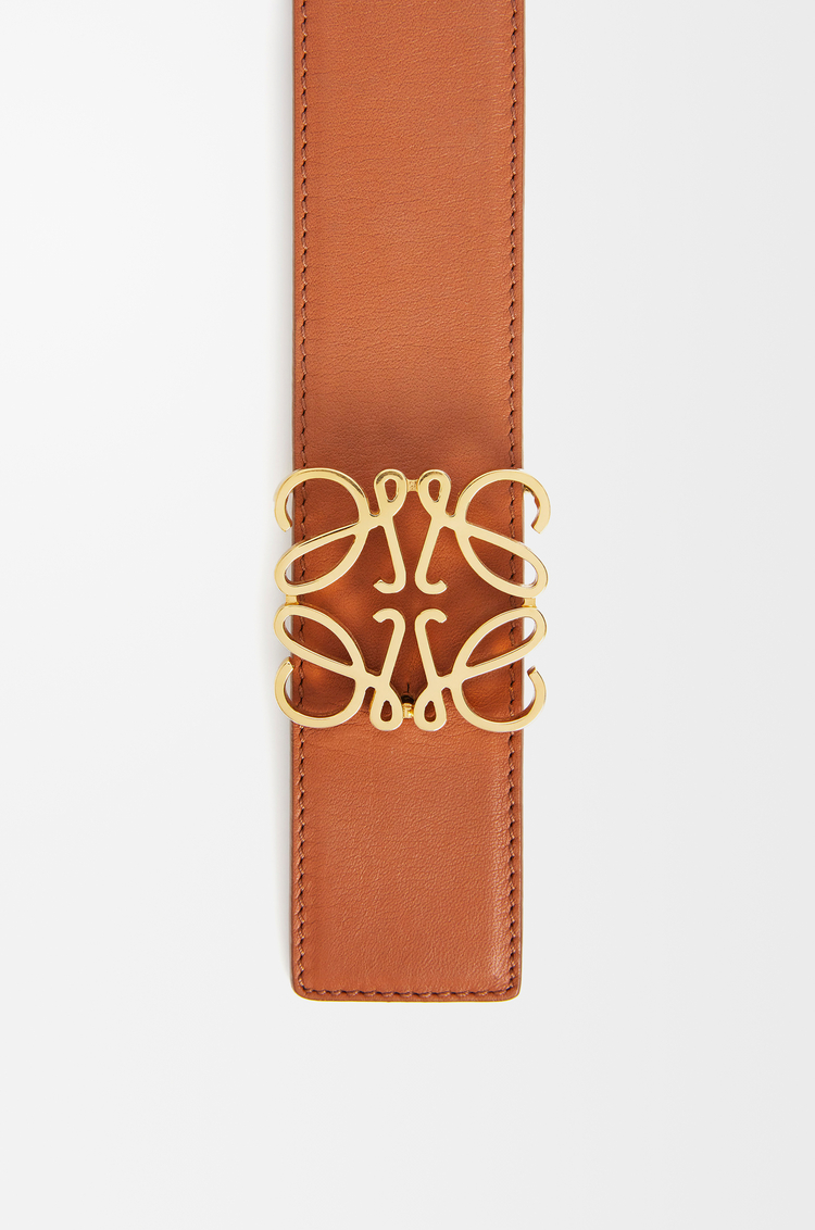 LOEWE リバーシブル アナグラム ベルト（スムースカーフ） タン/ブラック/ゴールド