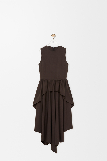 LOEWE Robe en viscose et laine mélangées Marron