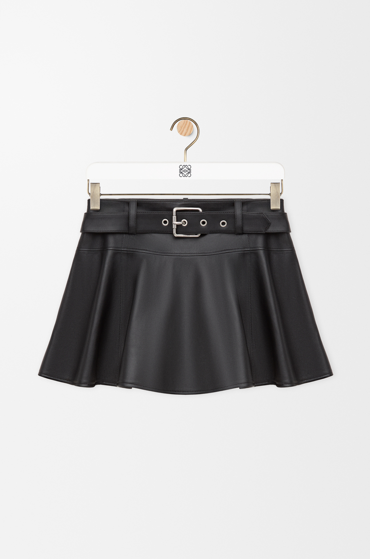 LOEWE Mini jupe en cuir d'agneau nappa Noir