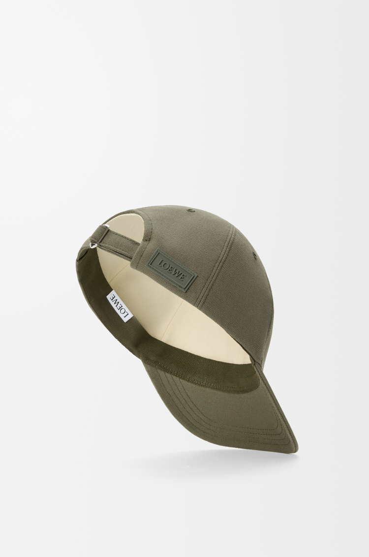 LOEWE Patch cap in canvas Khaki Green
