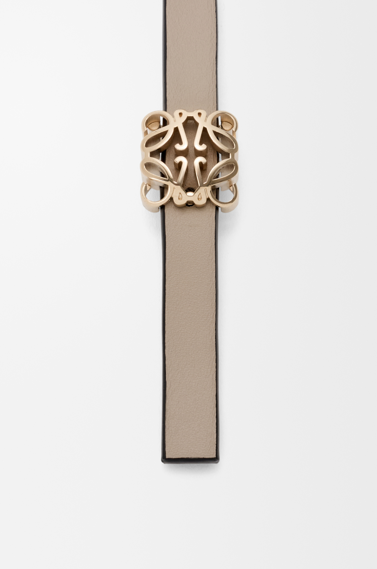 LOEWE Reversible Anagram Bombé belt in smooth calfskin Black/Clay