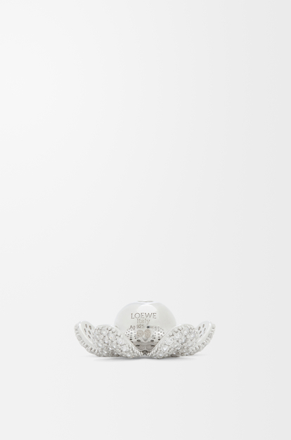 LOEWE Flower Hat pendant in sterling silver and crystals Silver/White