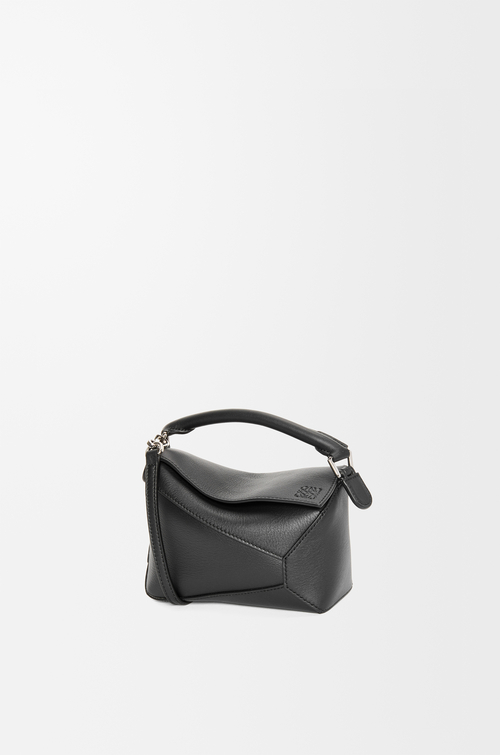 LOEWE Borsa Puzzle Edge mini in pelle di vitello classica Nero
