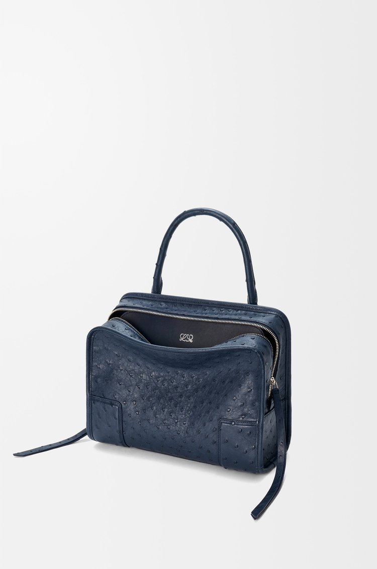 LOEWE Medium Amazona 180 bag in ostrich Deep Navy