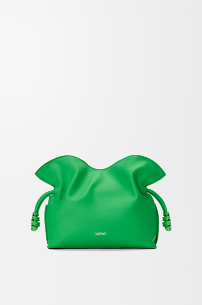 LOEWE Mini Flamenco clutch in nappa calfskin Clover Green