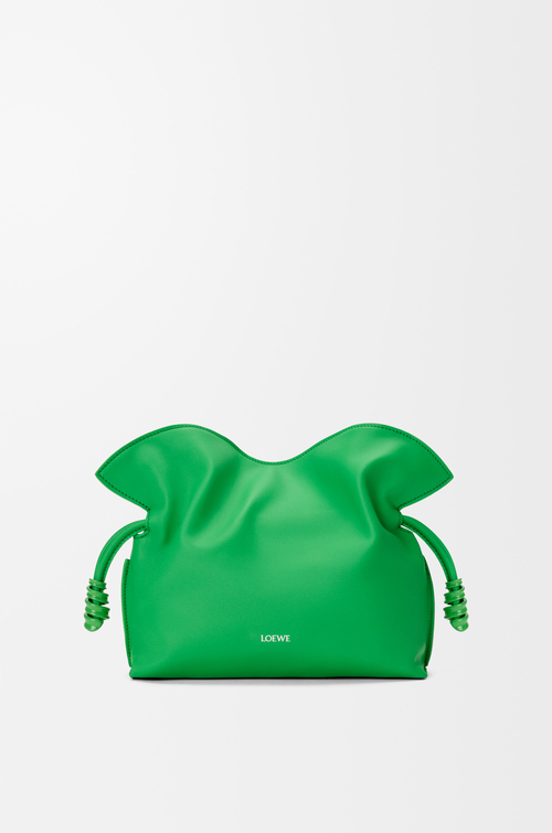 LOEWE Mini Flamenco clutch en cuir de veau nappa Vert Trèfle