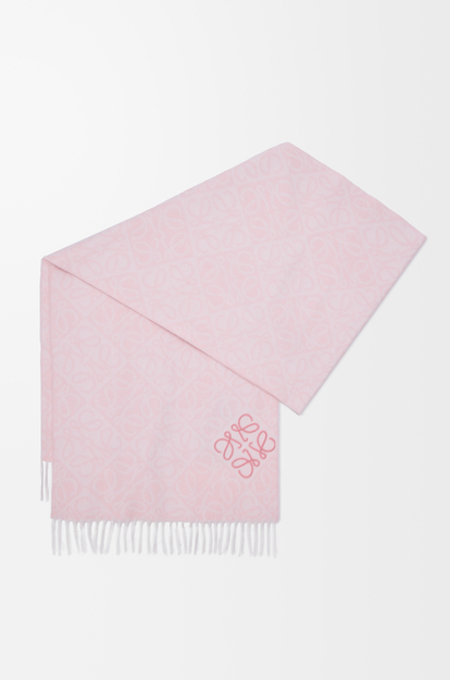 LOEWE Anagram scarf in wool and cashmere Soft Pink