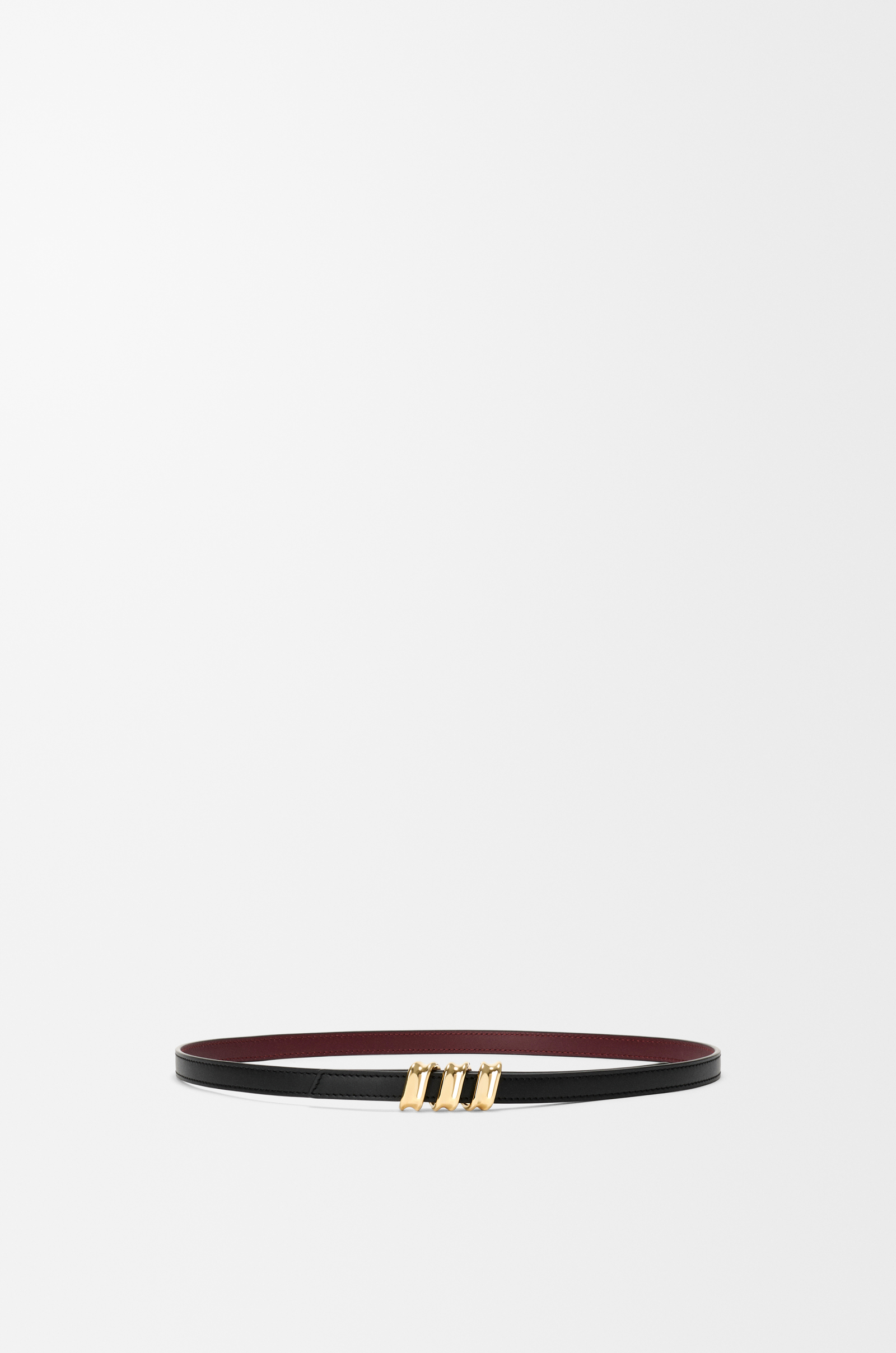 LOEWE Reversible Coil belt in smooth calfskin Black/Pinkish Cooper Red/Gold