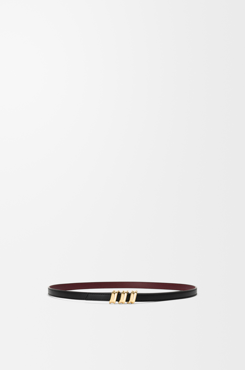 LOEWE Cintura Coil reversibile in pelle di vitello liscia Nero/Rosso Rame Rosato/Oro
