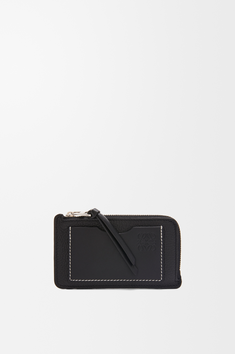 LOEWE Tarjetero-monedero en suave piel de ternera graneada Negro