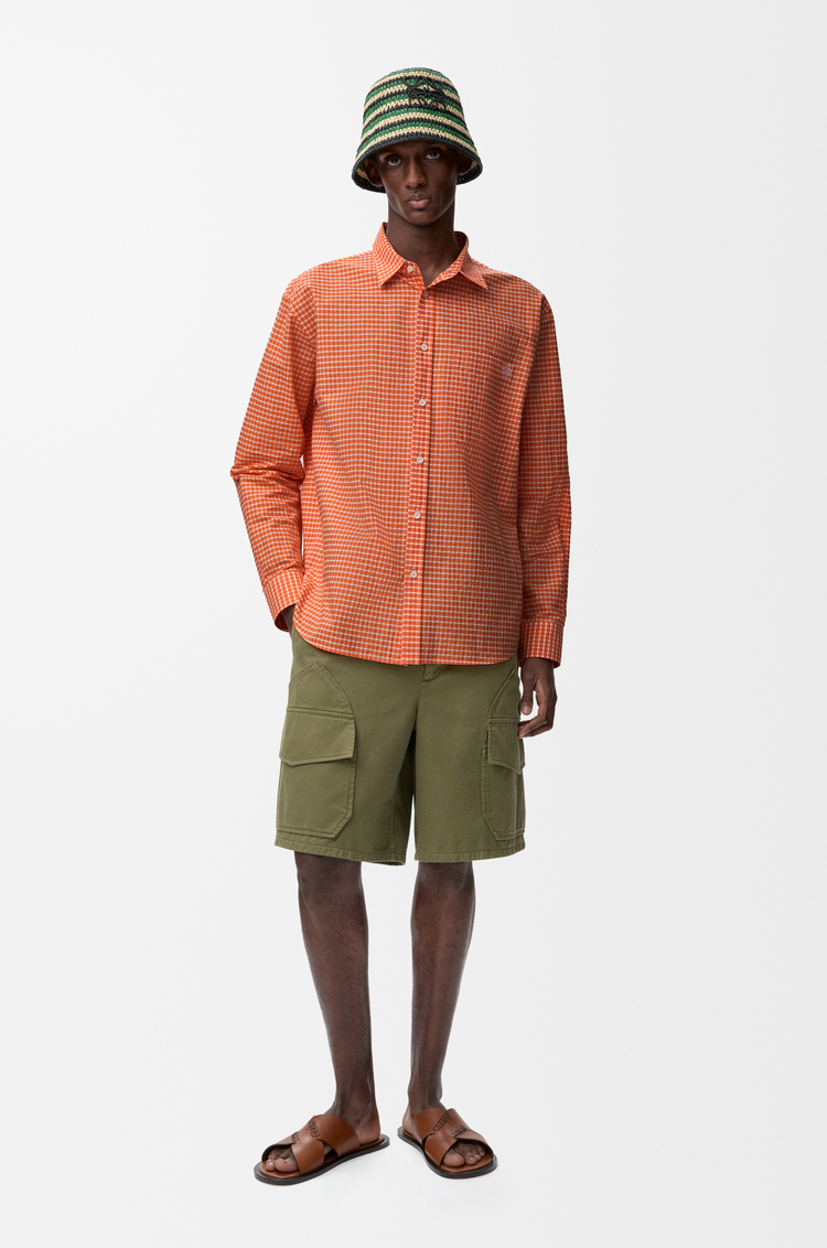 LOEWE Hemd aus Baumwolle Orange/Weiß