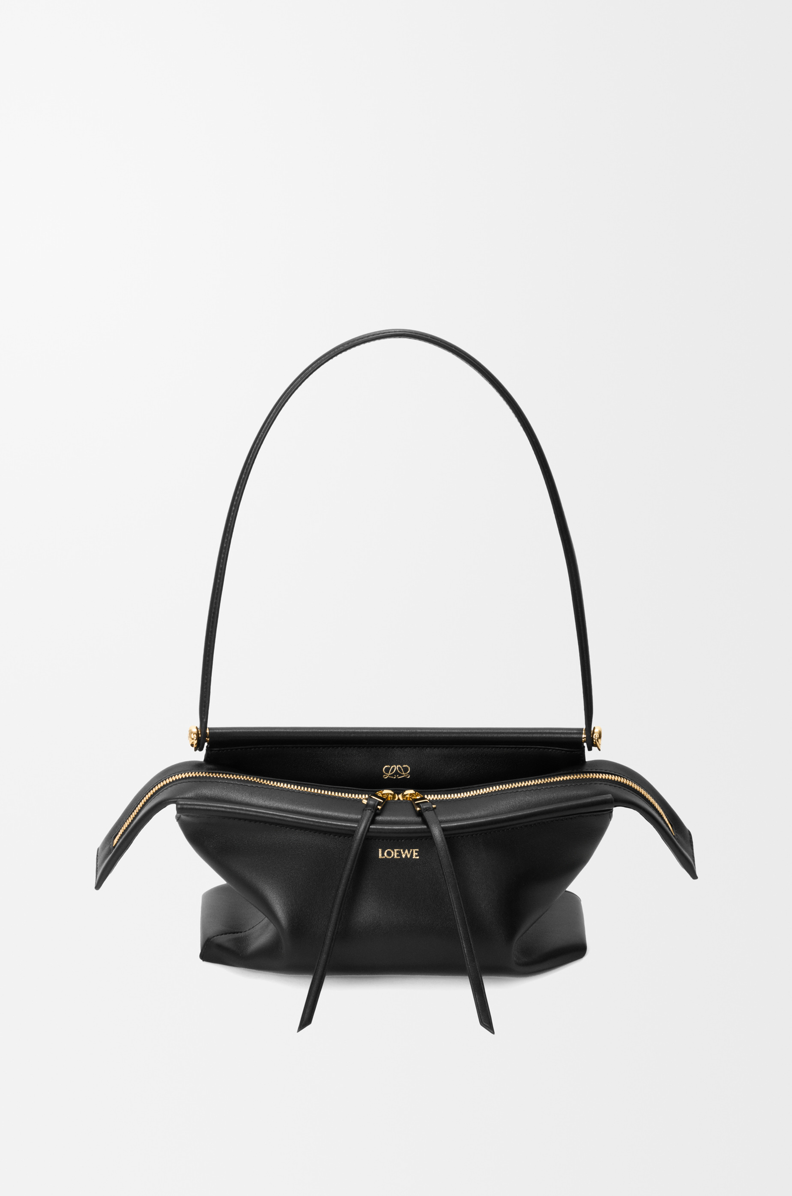 LOEWE Small Whisker bag in glazed calfskin Black