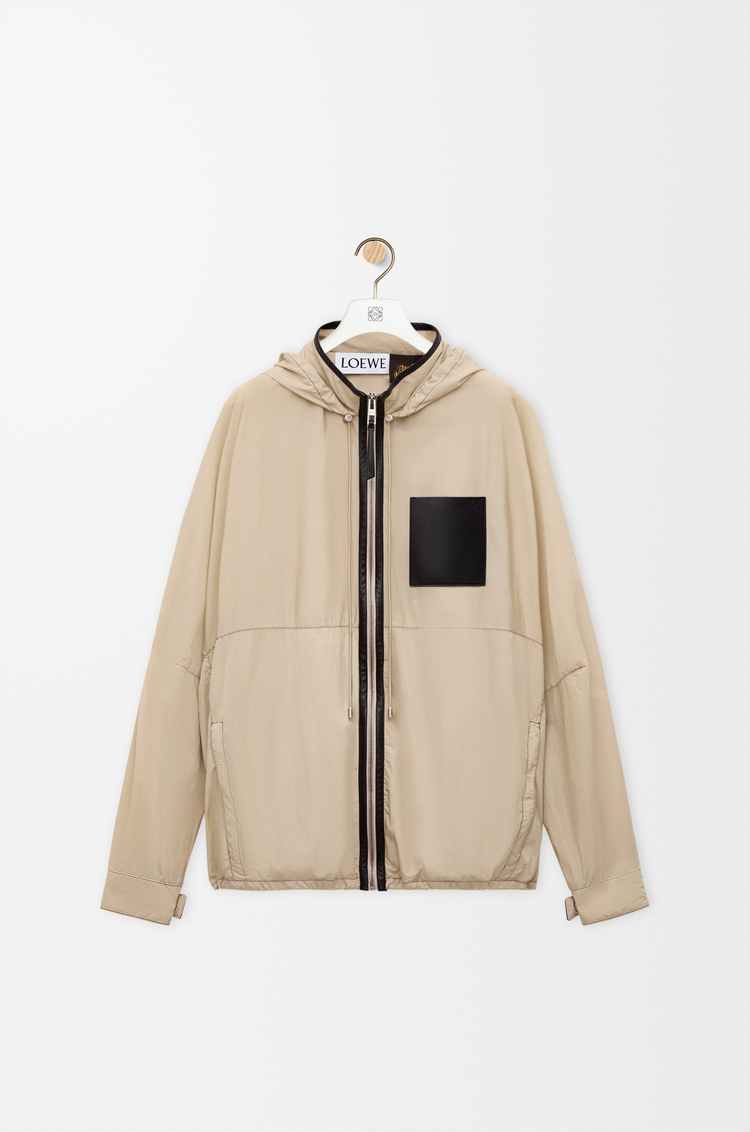 LOEWE Hooded jacket in technical shell Beige/Black