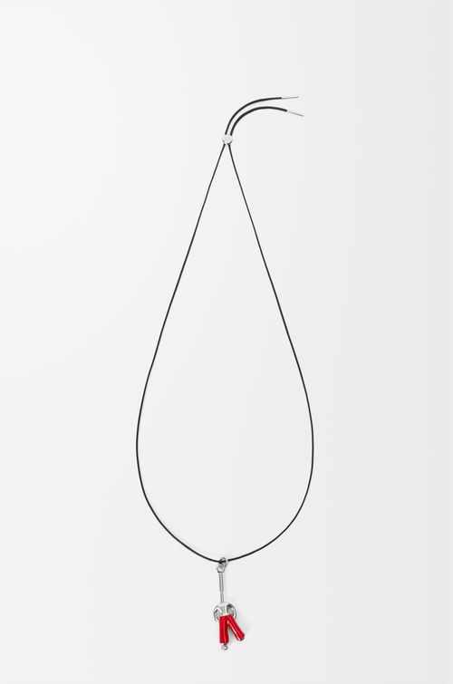 LOEWE Collana Standing Acrobat in argento sterling e smalto Argento/Rosso