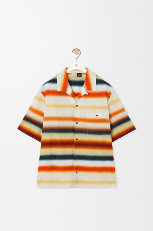LOEWE Camicia a maniche corte in cotone Arancione/Multicolore