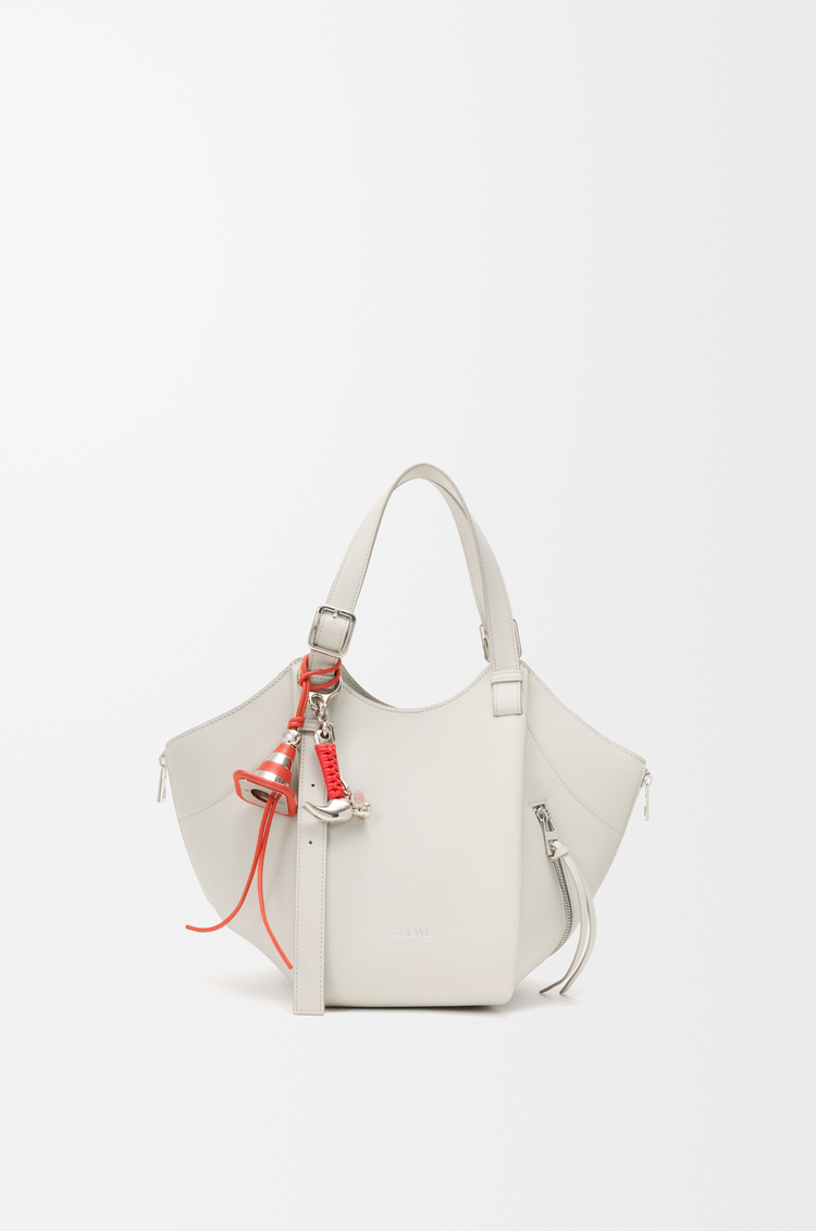 LOEWE Hammer charm in brass and calfskin Silver/Red