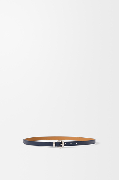 LOEWE Pebble belt in smooth calfskin Deep Navy/Palladium