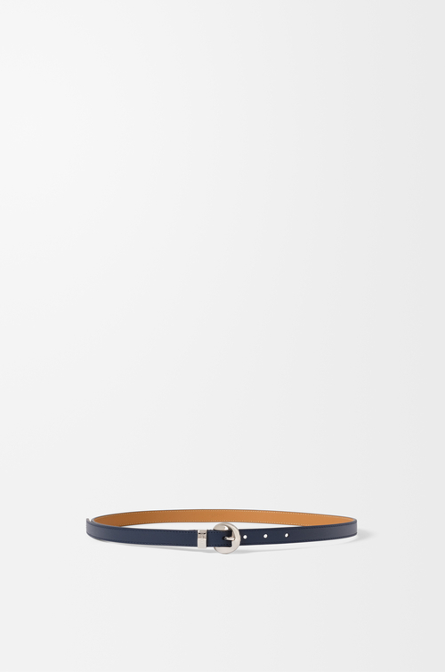 LOEWE Cintura Pebble in pelle di vitello liscia Blu Navy Intenso/Palladio