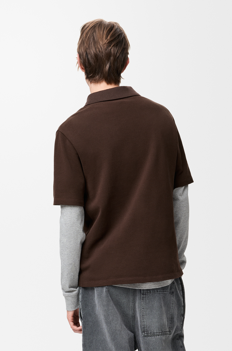 LOEWE Polo en algodón Marrón Oscuro