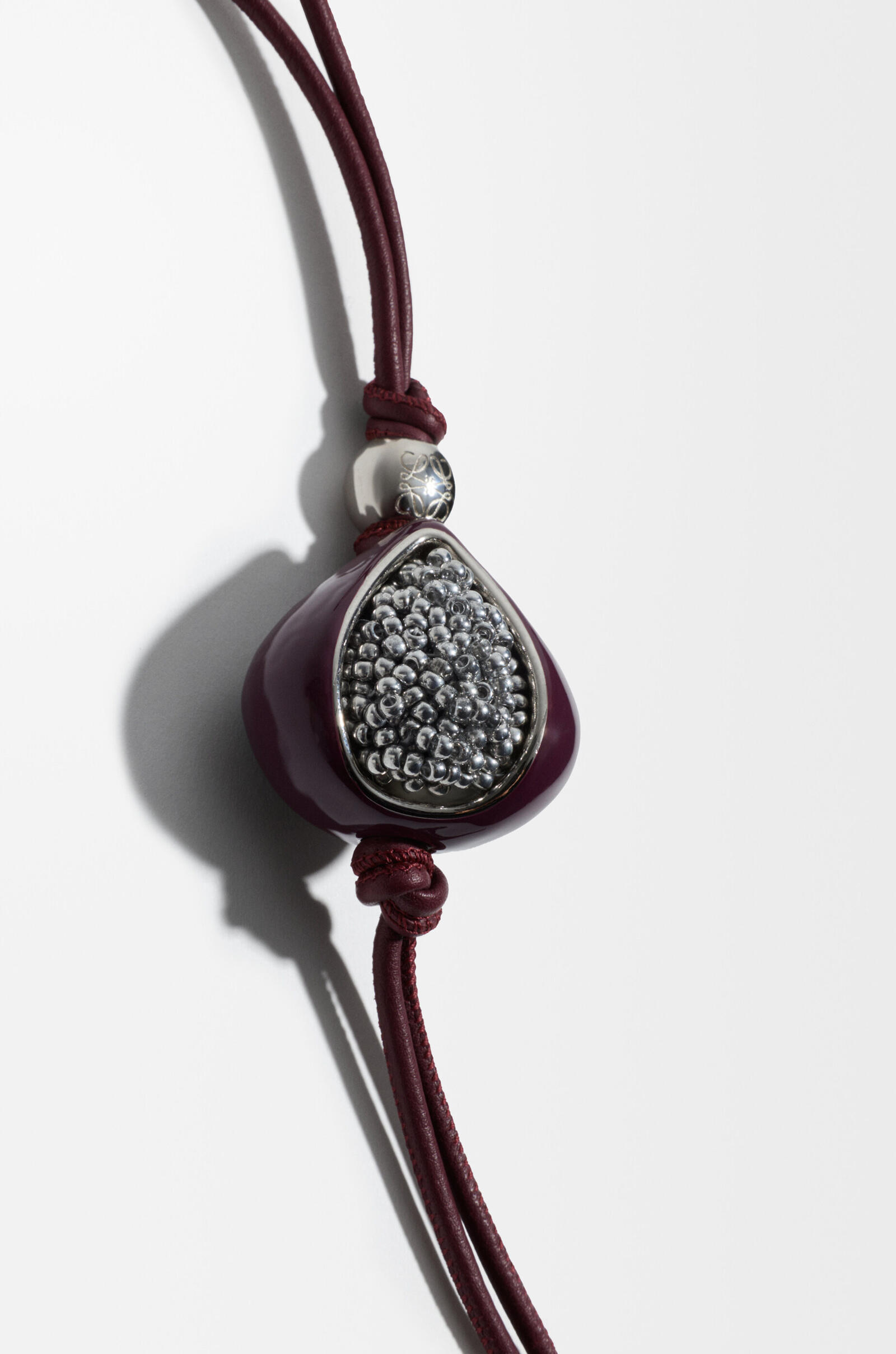 LOEWE Beaded fig charm Purple/Silver