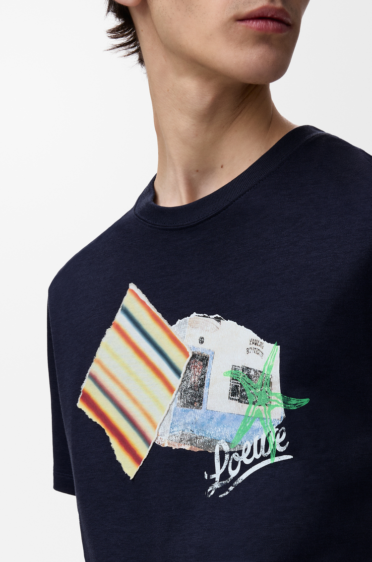 LOEWE Camiseta de corte holgado en algodón Azul Marino