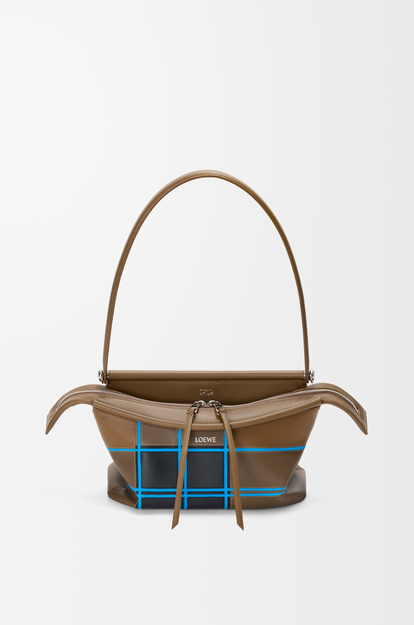 LOEWE Small Whisker bag in check intarsio Brownish Green/Multicolor